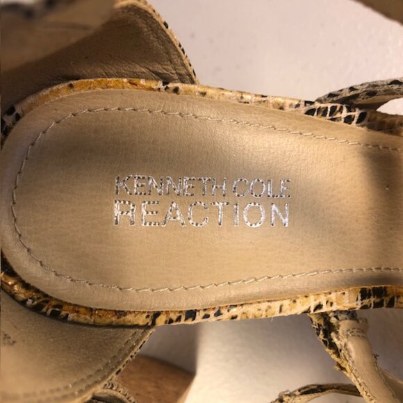 Kenneth Cole Reaction Sandals Women’s 8M Strappy Cork 4" Heel Open Toe Shoe - Picture 15 of 15